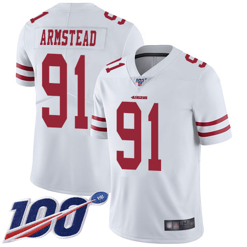San Francisco 49ers Limited White Men Arik Armstead Road NFL Jersey 91 100th Season Vapor Untouchable